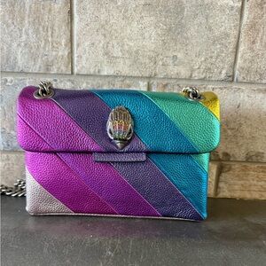 Kurt Geiger Rainbow Metallic Diagonal Stripe Shoulder Bag